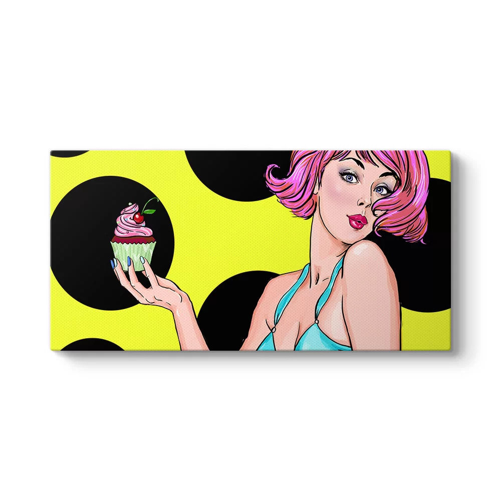 Pin Up Kızı Cupcake Tablosu - Model 5